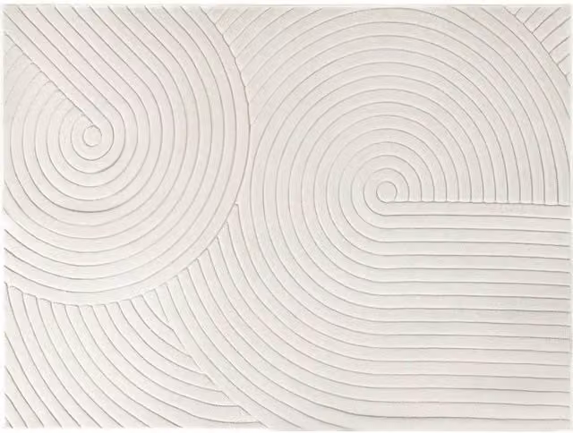 Nordara Beige Plush Velvet Area Rug, W: 160 cm, L: 230 cm