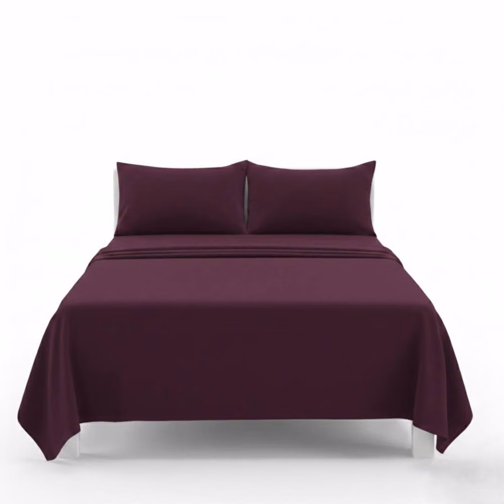 Snug City Easy Care Polycotton Flat Bed Sheet in Purple, Super King, 200 x 200 cm – 2