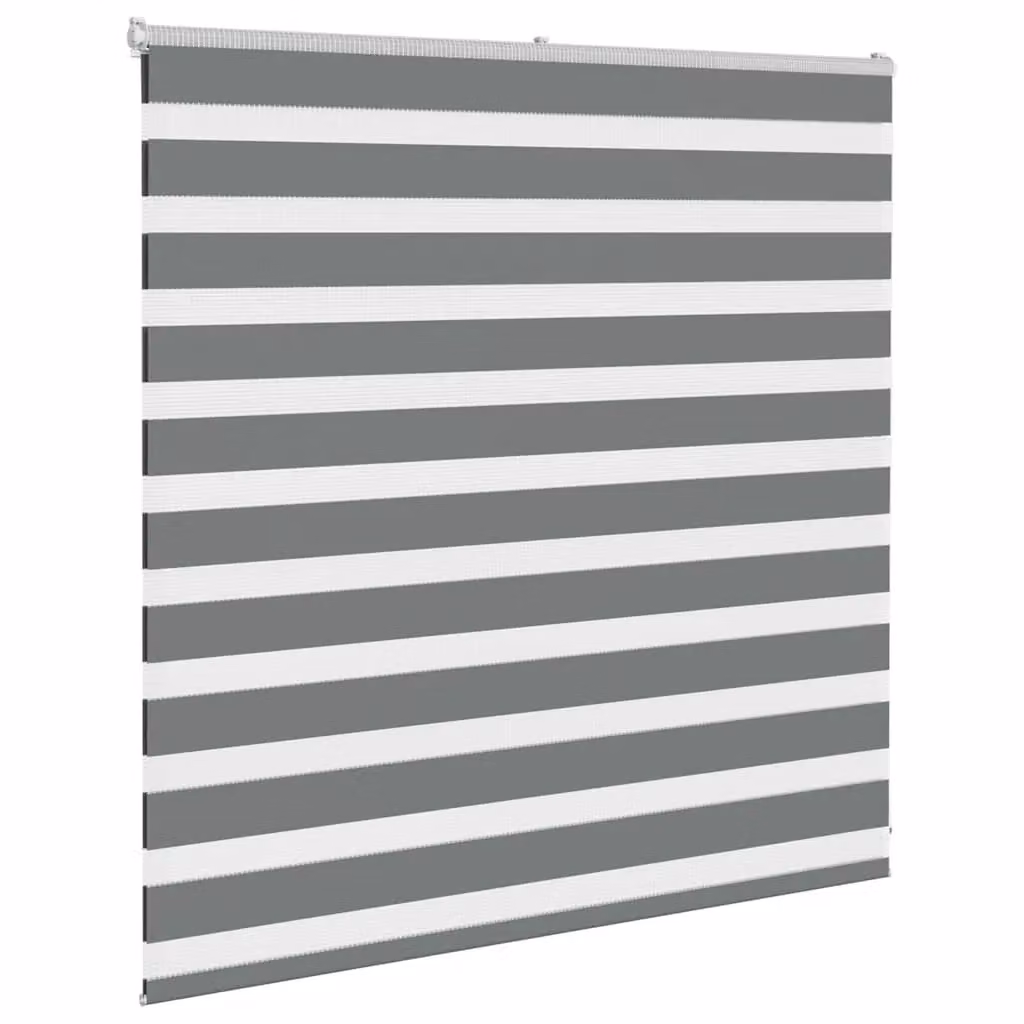 Berkfield Home Grey Polyester Day and Night Zebra Blind W: 150 cm, H: 100 cm – 3