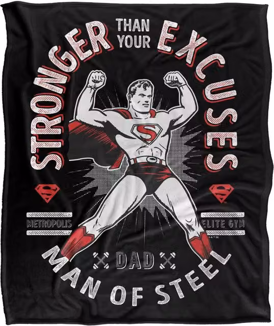 Warner Bros. Superman Justice League Stronger Than Excuses Super Soft Fleece Throw Blanket, Multicolour, W: 152.4 cm x D: 127.0 cm – 6