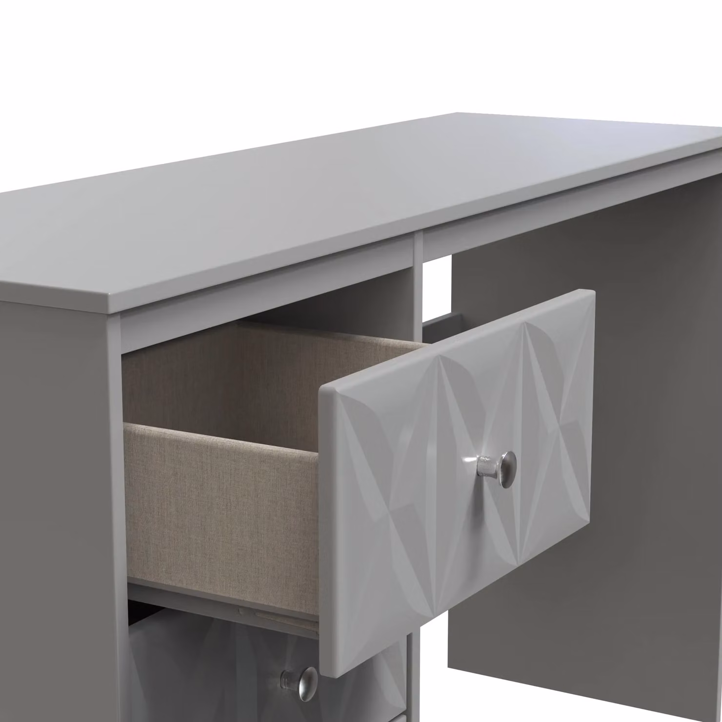 2 U Memphis Ready Assembled 3 Drawer Desk in Grey – 4