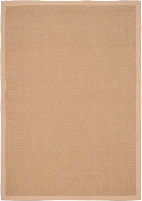 Kukoon Natural Golden Beige Jute and Cotton Herringbone Pattern Area Rug, W/D: 120 x 170 cm
