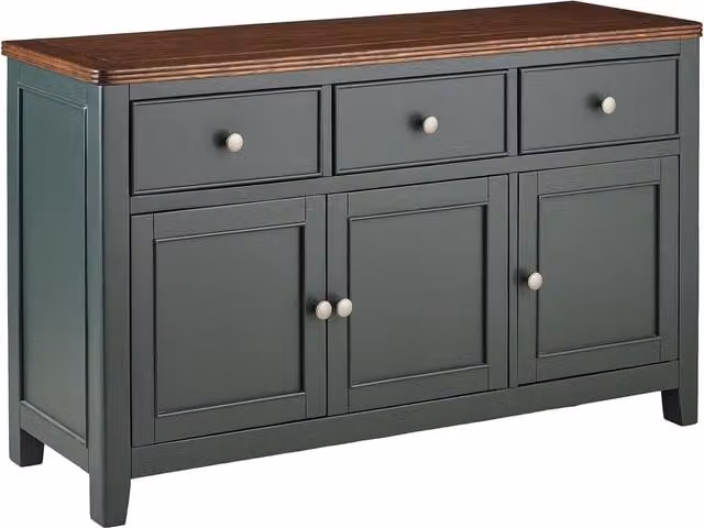 Queensbury Large Sideboard with Oak Top in Bottle Green