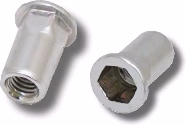 JRP Riveting Products M6 x 15.5 mm Steel Rivet Nuts, Silver, Box of 500