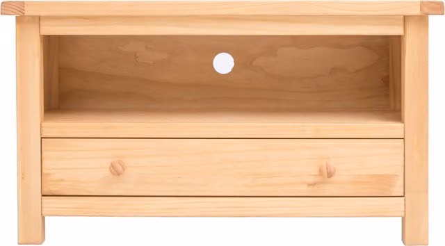Cabinet Bits Lugo Waxed Pine 1 Drawer TV Cabinet in Light Brown – 1