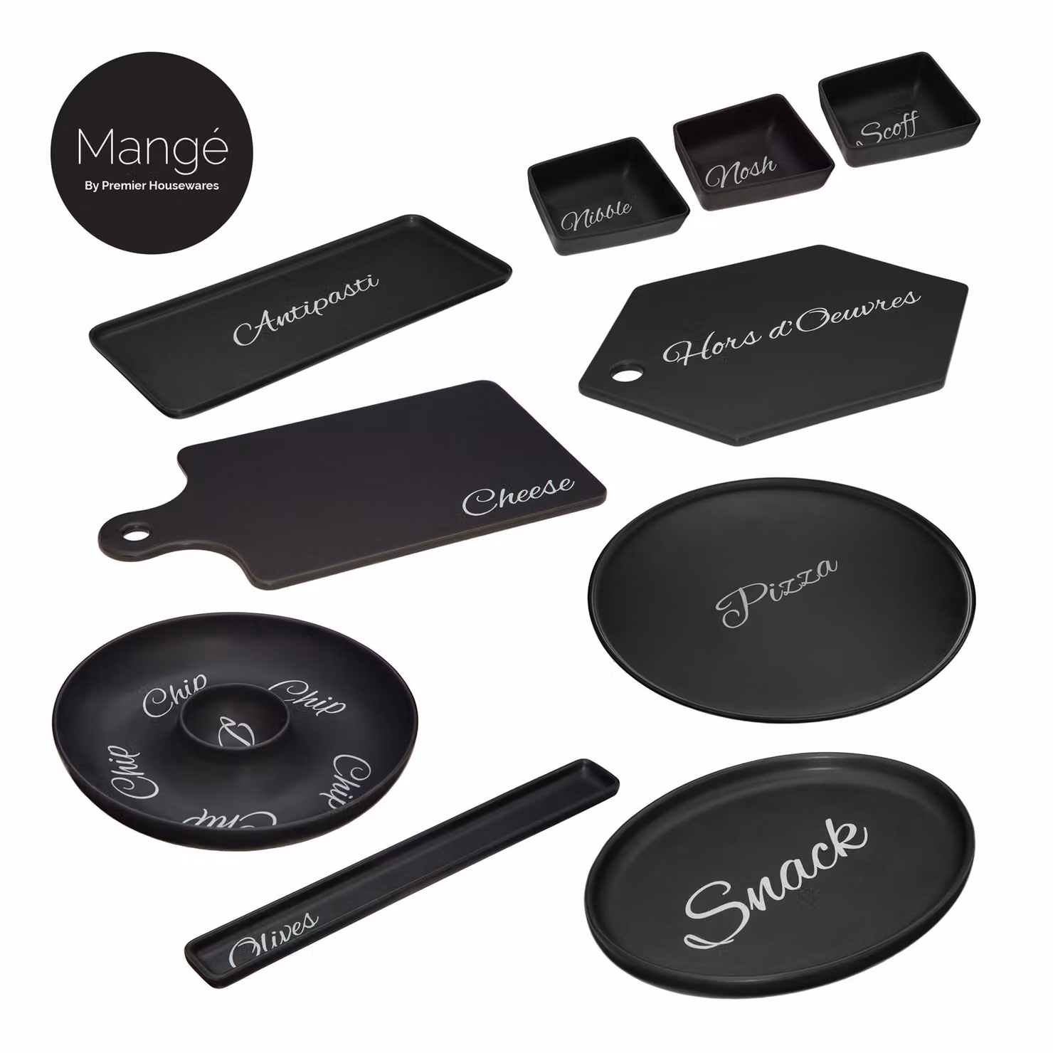 Orsina Matte Black Oval Stoneware Snack Plate – 2