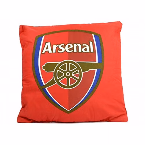 Arsenal FC Official Football Crest Square Cushion, Multicoloured and Red
