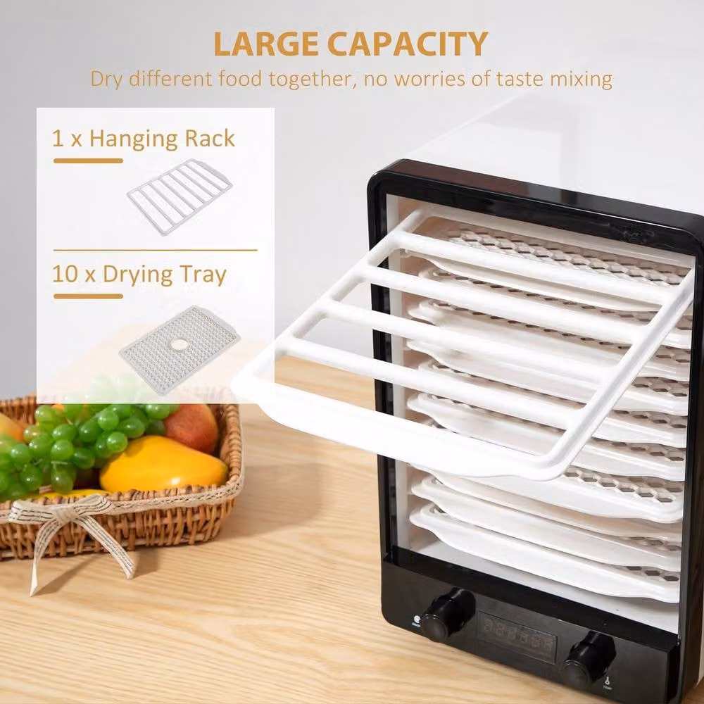 STILVORA Food Dehydrator with 11 Trays and Digital Timer Display in White – 6