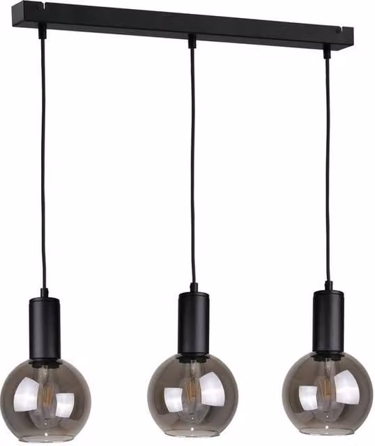 Netlighting Supra Bar Pendant Ceiling Light in Black, 60cm, 3x E27