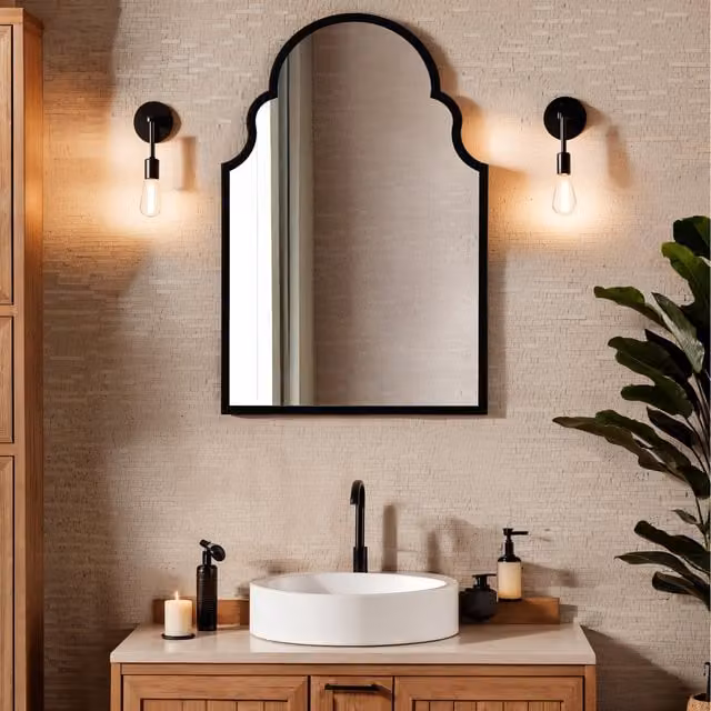 Home Garden Direct Amalfi Antique Full-Length Rectangular Wall Mirror, Black and Gold, W: 60 cm, H: 90 cm