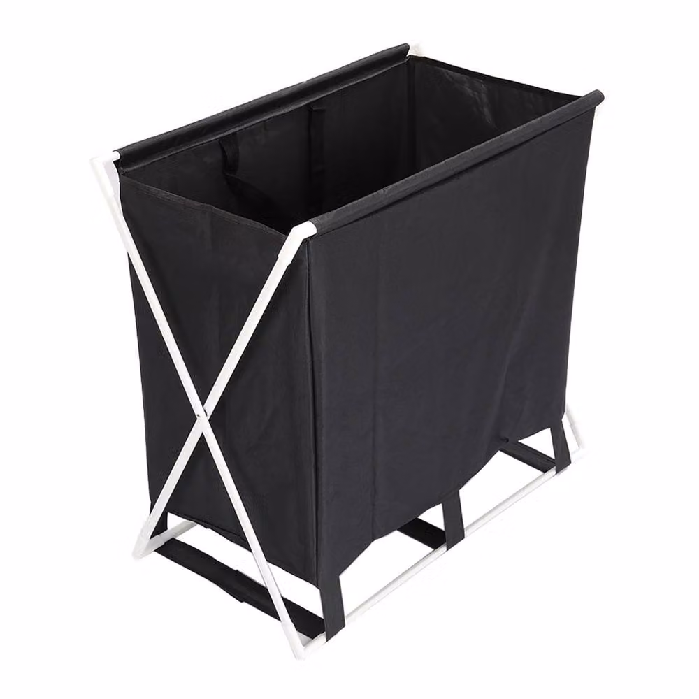 Garden Sanctuary Large Collapsible Fabric Laundry Basket with Handles, Black – 3