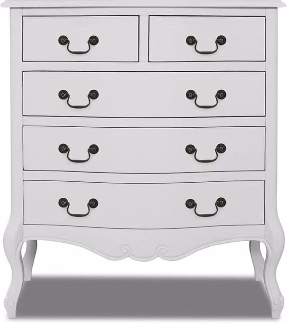 Statement Furniture Juliette Vintage Chic 2 Over 3 Chest of Drawers in White