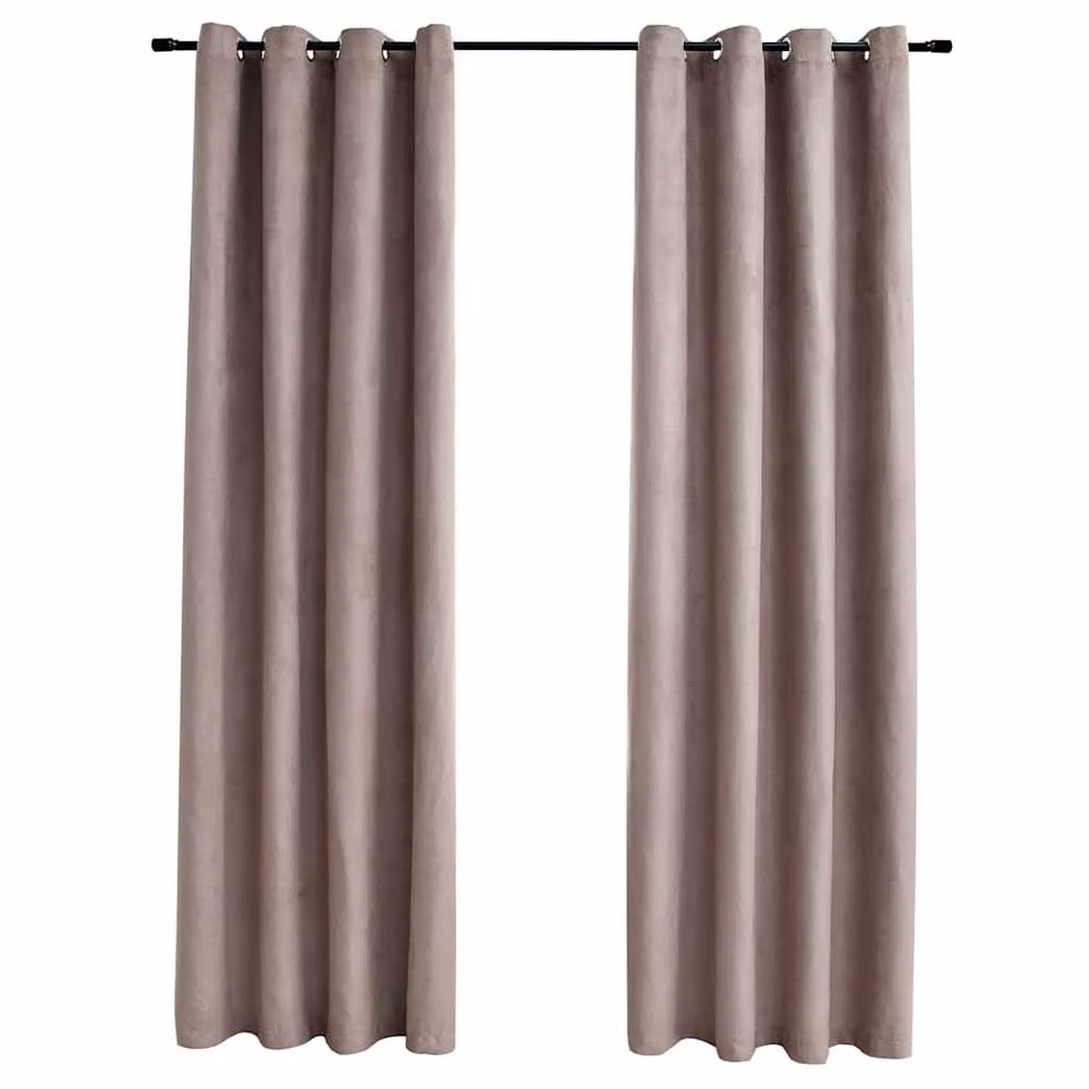 Berkfield Home Elegant Blackout Curtains with Eyelets, 2 Pack, Taupe, W: 140 cm, H: 175 cm – 3