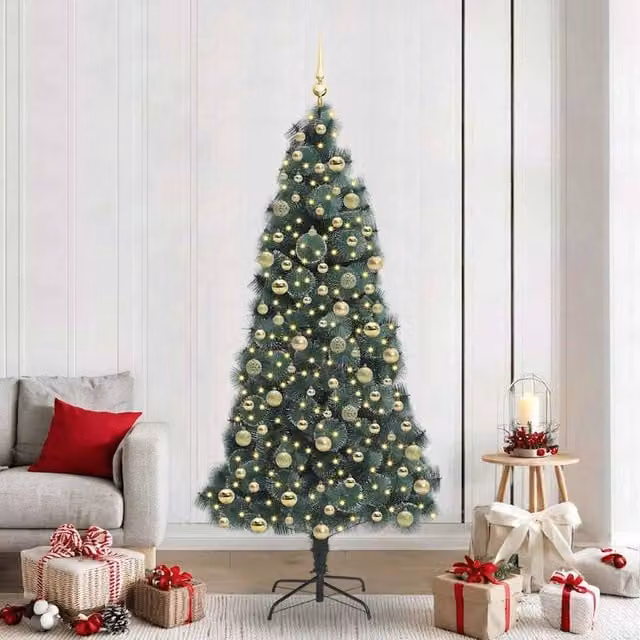 Berkfield Home Pre-lit Artificial Christmas Tree with Ball Set, Green, Height: 210 cm – 1