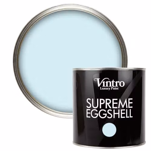 Vintro Water Based Eggshell and Satin Paint for Interior and Exterior Walls, Wood and Trim, Moonstone Light Blue, 2.5 l