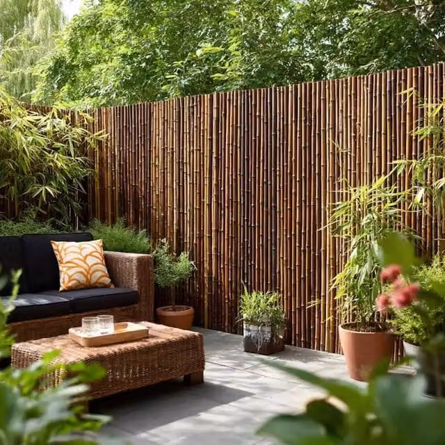 Access Garden Products Woven Bamboo Screening Mat in Black, W: 190 cm, H: 150 cm – 1