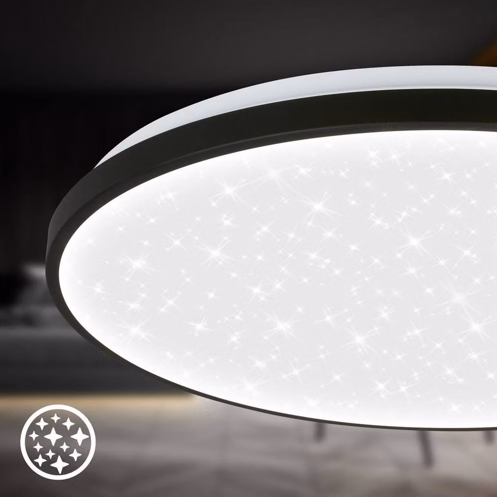 Briloner Black LED Ceiling Light with Star Effect and 3-Step Dimming – 4
