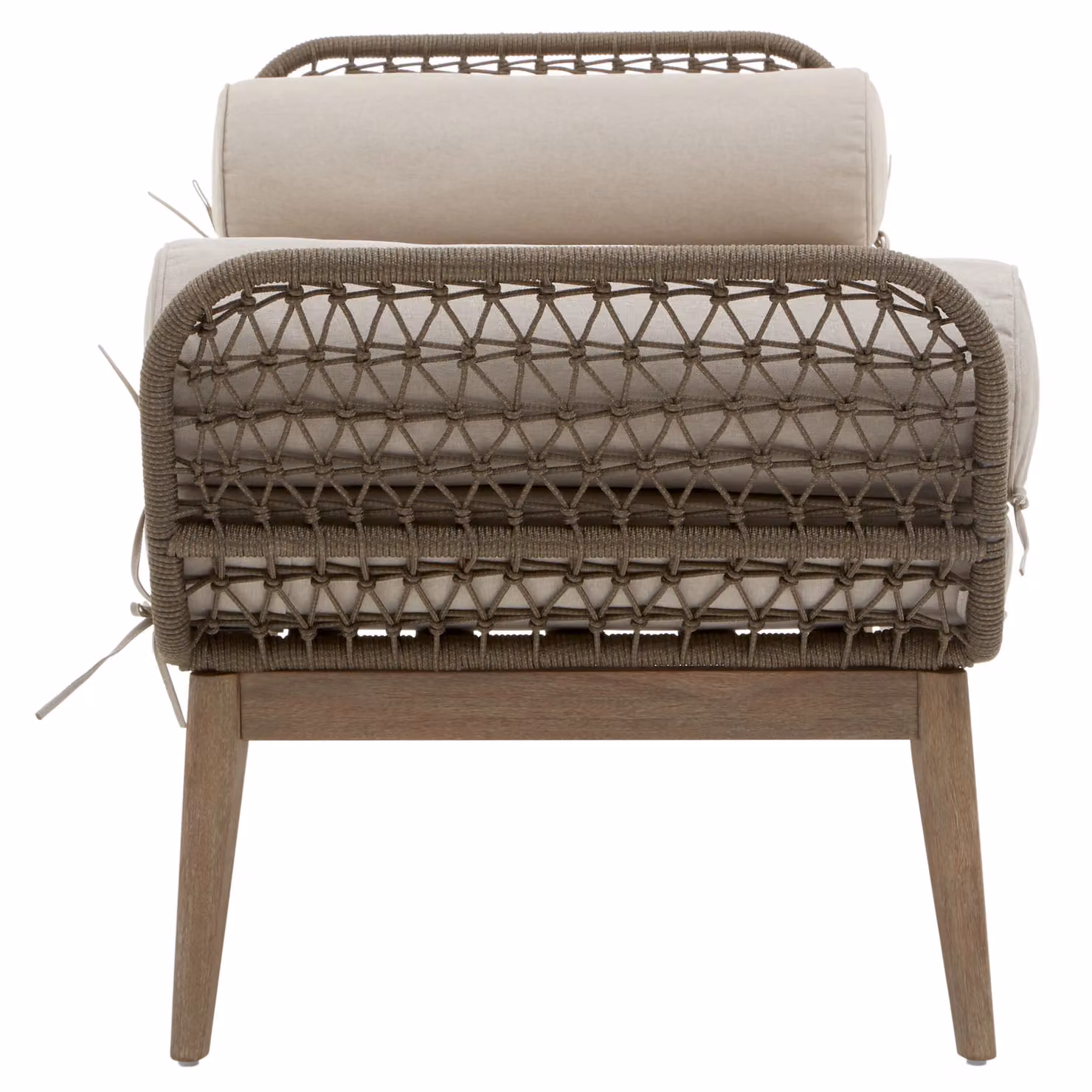 Orsina Rattan Woven Day Bed with Fabric Cushions in Beige, Grey and Bronze – 2