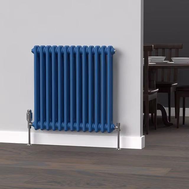 Lux Heat Horizontal Column Radiator in Galaxy Blue, W: 60.5 cm, H: 60 cm