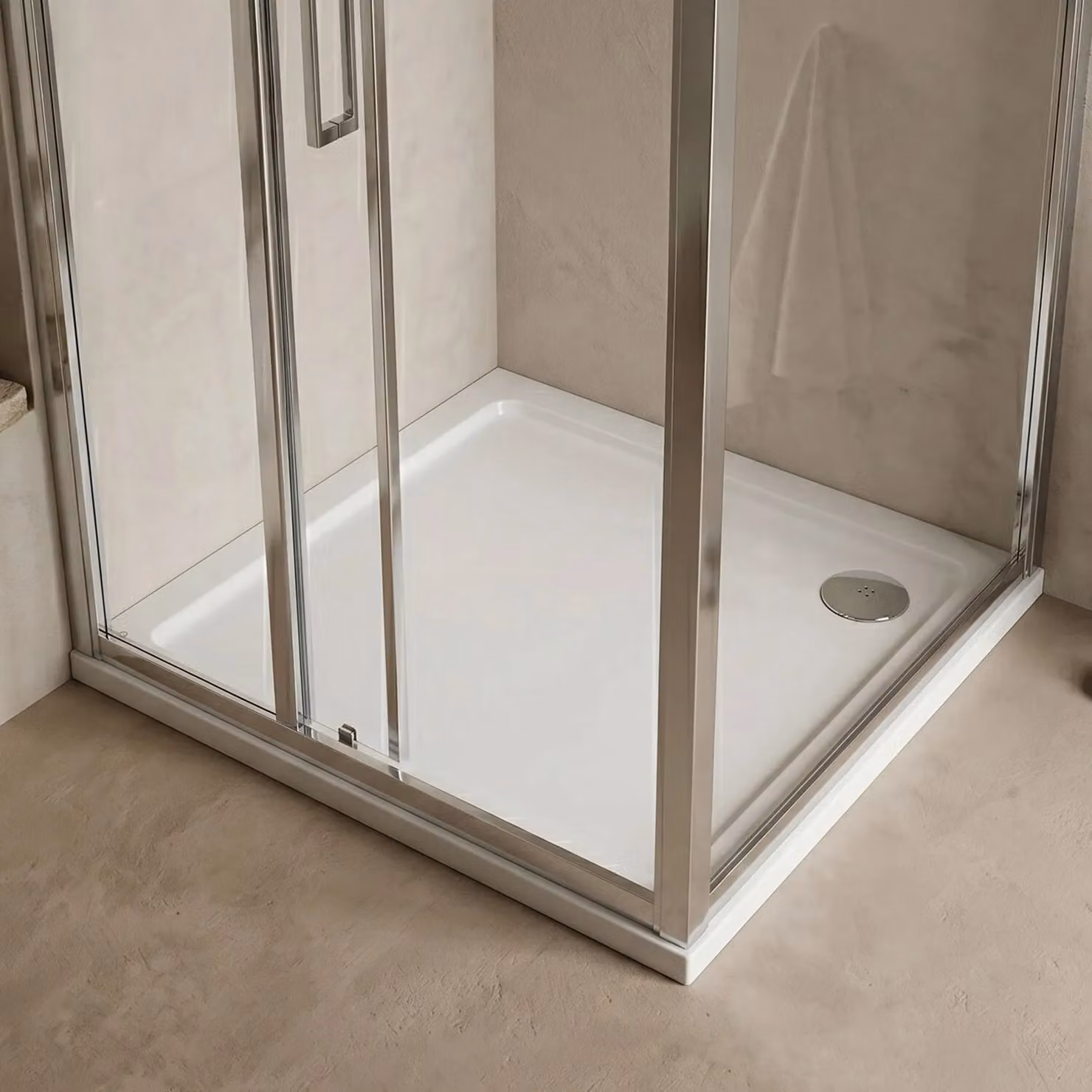 Balterley Premium Slip Resistant Square Stone Resin Shower Tray, White, 90 x 90 cm – 2