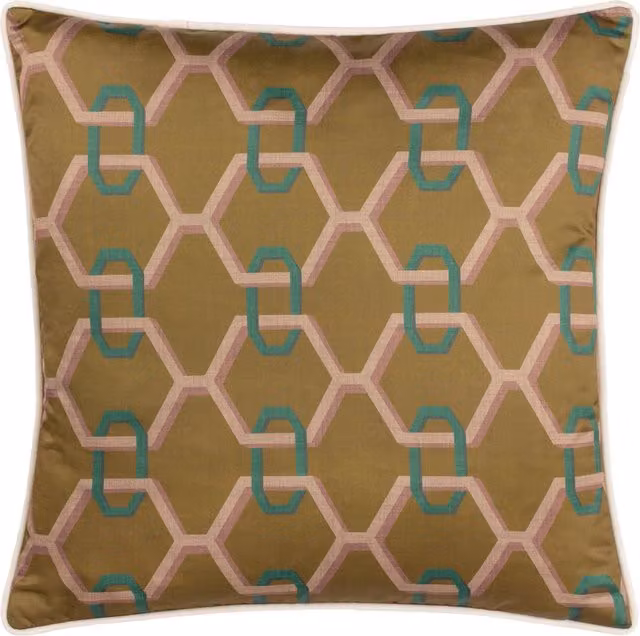 Make It A Home Carnaby Chain Geometric Satin Square Cushion in Bronze