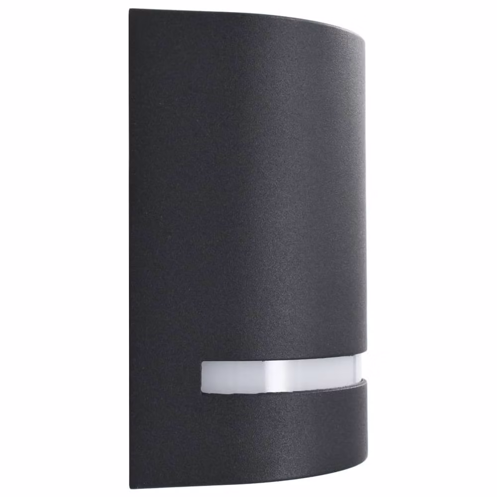 Berkfield Home Black Outdoor Wall Lights, 2 Piece Set, Modern Aluminium Half-Round Downlights for Garden and Step Lighting, IP44 Rated – 4