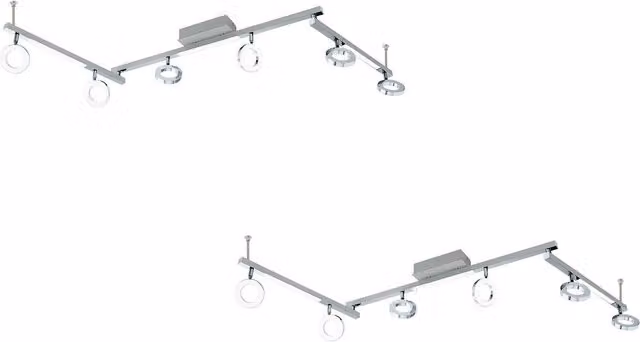 Loops 2 Pack Modern 9 Spot LED Wall Light in Chrome and Aluminium with Satined Plastic Shades