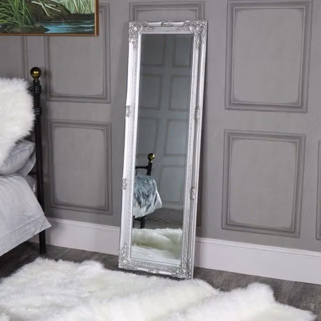 Melody Maison Tall Silver Wall or Leaner Mirror, W: 47 cm, H: 142 cm