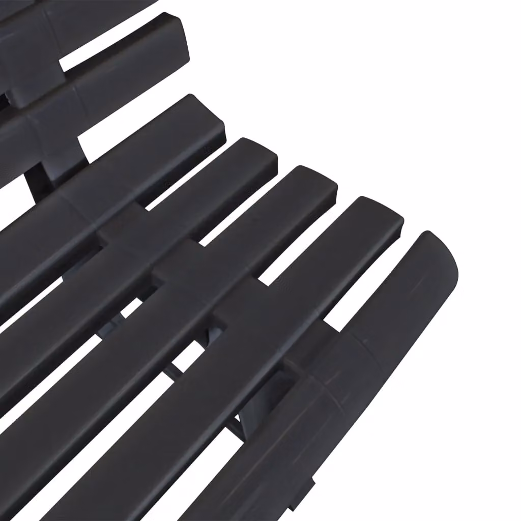 Berkfield Home Garden Bench in Anthracite Black Plastic, Width: 145.5 cm – 3