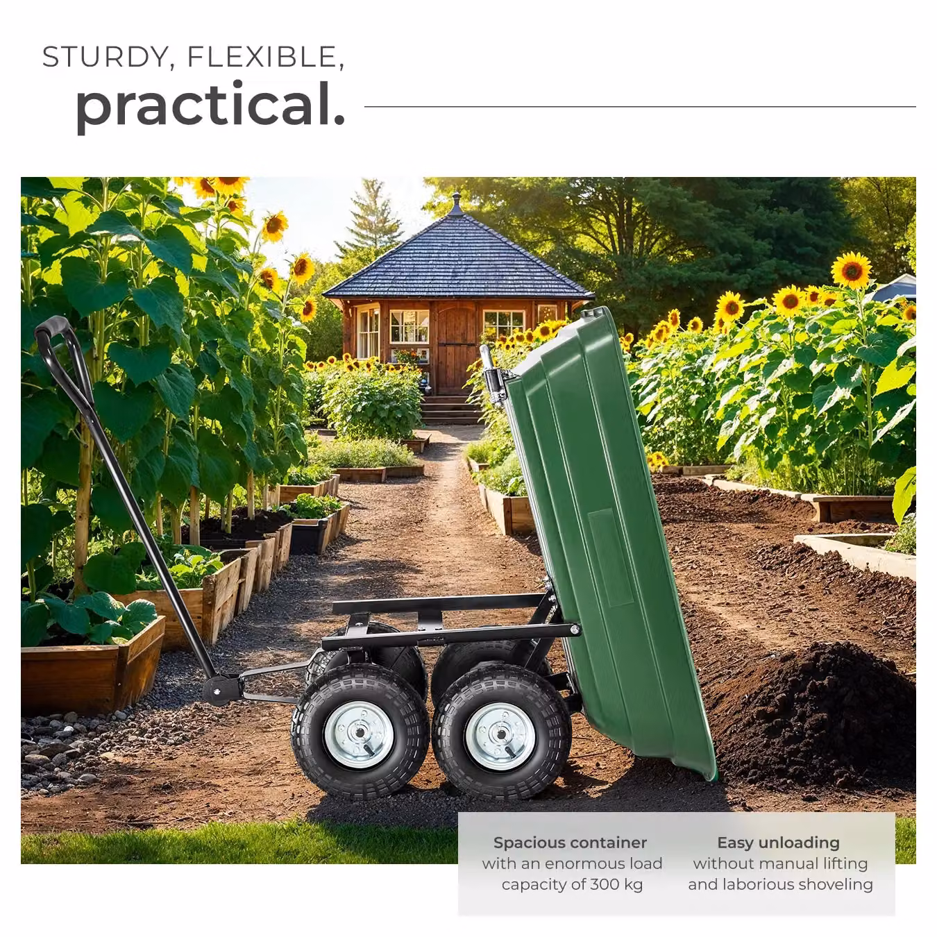 tectake Garden Trolley in Green – 4