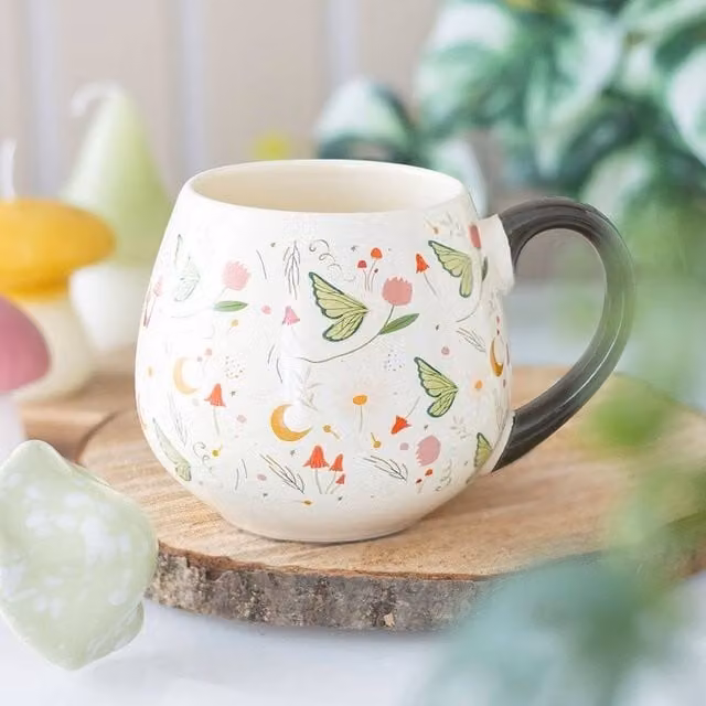 Uniqueful Fairy Folklore Print Rounded Ceramic Mug, Multicolour, 550ml