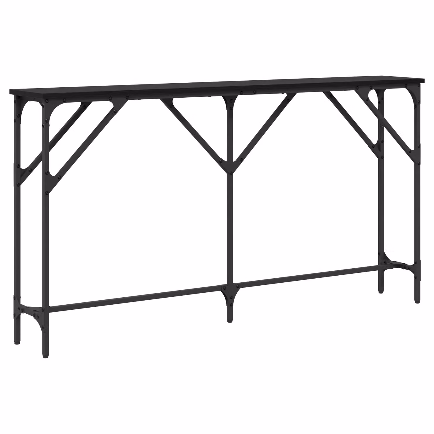 Berkfield Home Black Oak Console Table W/D/H: 140 x 23 x 75 cm – 2
