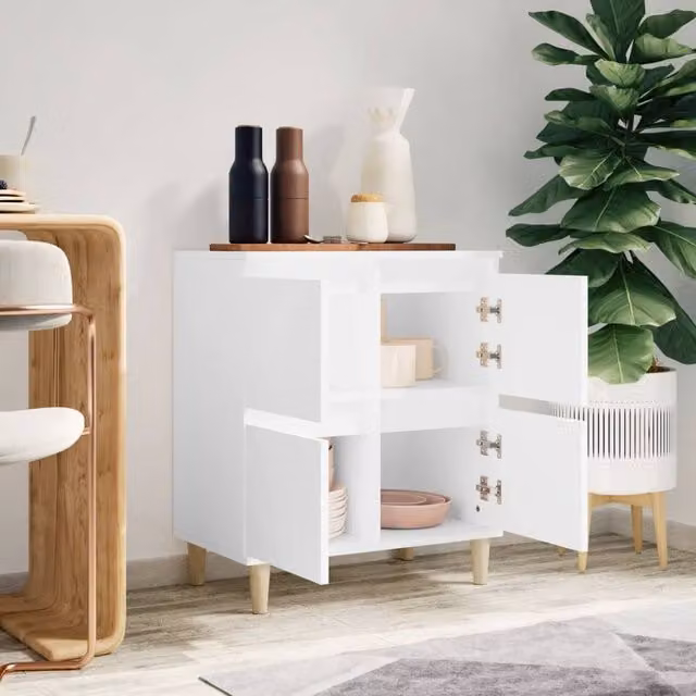 Berkfield Home White Sideboard in Engineered Wood, W/D/H: 60 x 35 x 70 cm – 1