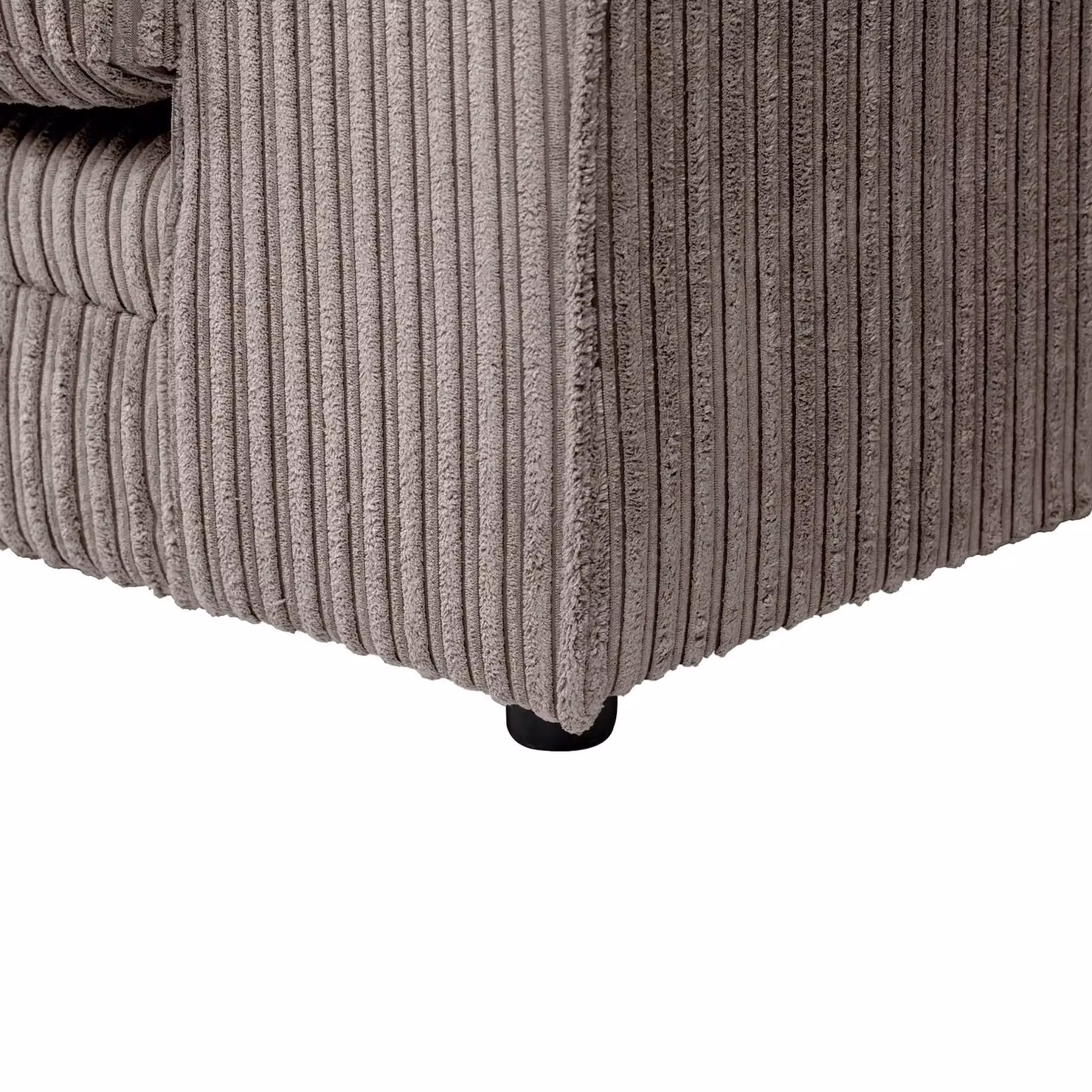 SquareBoxx Lennox Jumbo Cord Corner Sofa with Left Hand Facing Chaise in Grey – 3