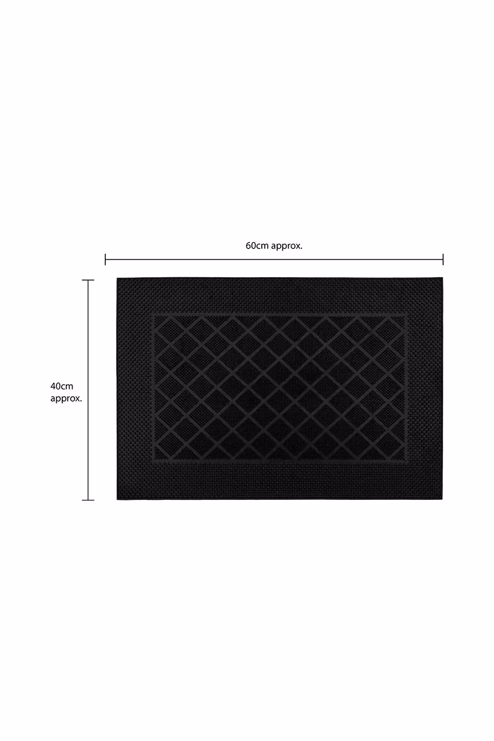 JVL Harlequin Black Rubber Pin Scraper Doormat, W: 40 cm, D: 60 cm – 7