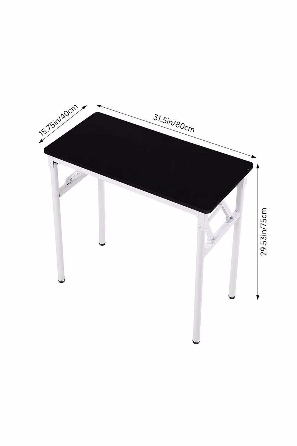 Living and Home Black Foldable Computer Desk for Home Office, W: 80 cm, D: 40 cm, H: 75 cm – 2