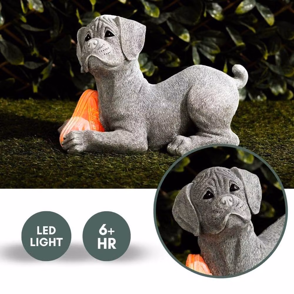 Marco Paul Solar Dog Garden Ornament in Grey – 5