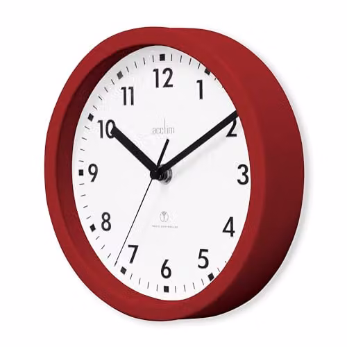 Acctim 74664 Nardo Red Radio Controlled Wall Clock, Diameter: 20 cm – 2