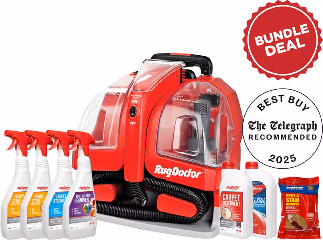 Rug Doctor Portable Spot Cleaner Heavy Stain Bundle in Red