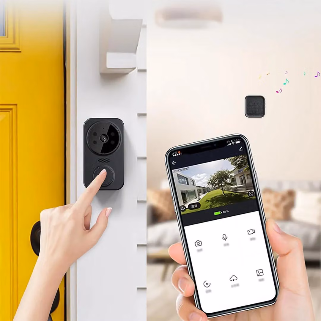 SPETLEK Wireless WiFi Video Doorbell Intercom Security System in Black – 3