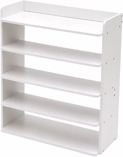 FORGEVIO 5 Tier Wooden Shoe Rack Storage in White