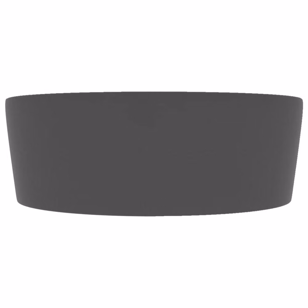 Berkfield Home Luxury Ceramic Round Countertop Wash Basin with Overflow, Matt Dark Grey, W/D: 36 x 13 cm – 3