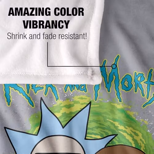 LOGOVISION Rick and Morty Floating Heads Super Soft Fleece Throw Blanket, Multicolour, W: 91 cm, L: 147 cm – 3