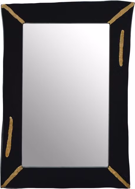 Orsina Rectangular Rustic Black and Gold Wall Mirror
