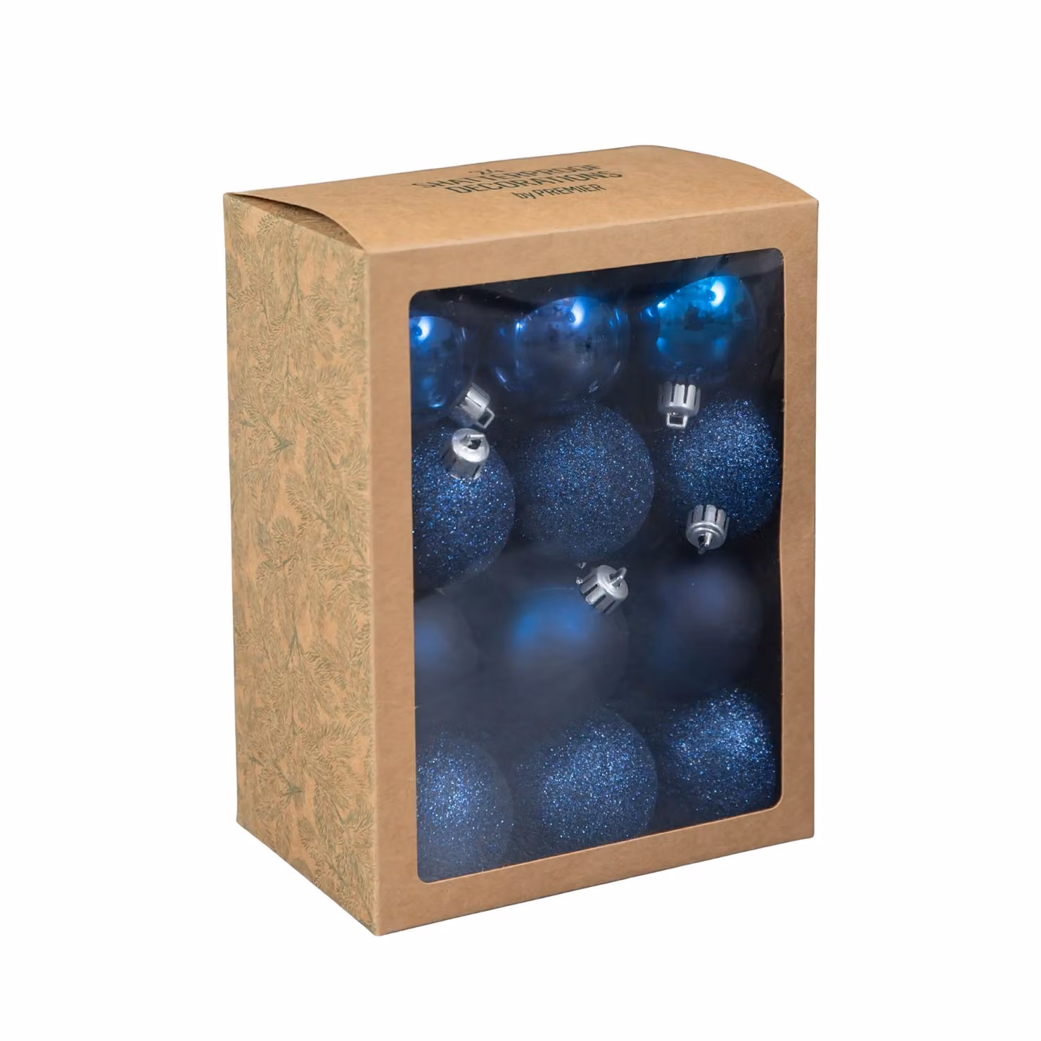 Samuel Alexander Set of 24 Shatterproof Round Christmas Tree Baubles in Midnight Blue and Silver, Diameter: 6 cm – 4