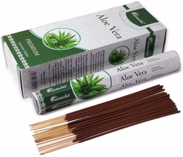 KDMD Aromatika Aloe Vera Hexagonal Charcoal-Free Incense Sticks, Fresh Floral Aroma, Brown