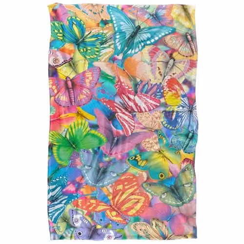 JQ Licensing Royce Mcclure Butterfly Magic Floral Pattern Super Soft Fleece Throw Blanket, Multicolour, W/D/H: 91 x 147 cm – 1