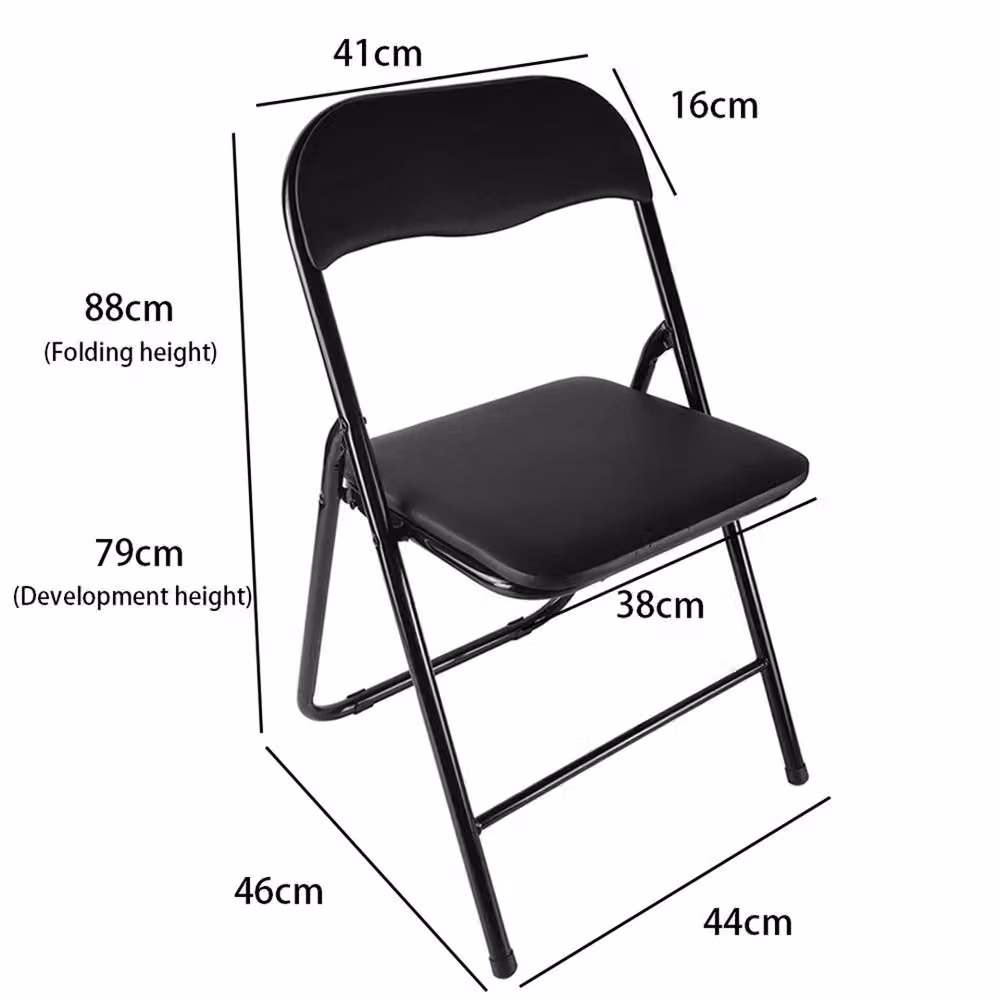 Nordara Black Lightweight Folding Chair with Matt Synthetic Leather Seat – 2