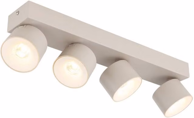 Netlighting Rae Ceiling Spotlight Bar in Beige with 4x Adjustable LED 3000K Warm White – 1