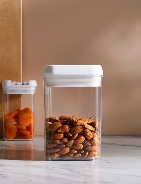M&S White Rectangular Snap Lid Food Storage Container, 0.8 l
